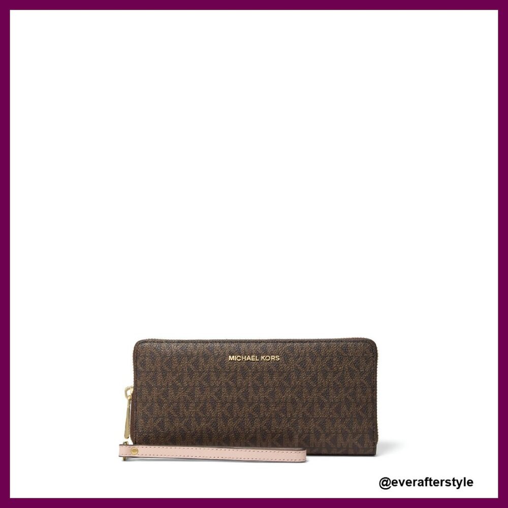 Signature Canvas Wristlet Clutch Chic Minimal Elegant Travel Essential